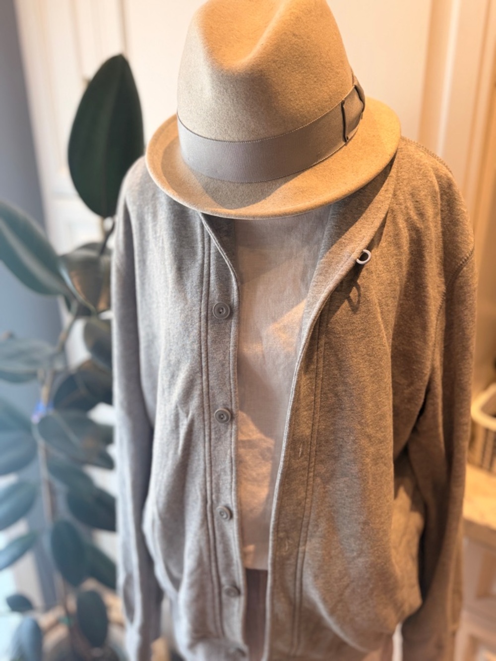 Roots Heather Taupe Hoodie with Logo Patch